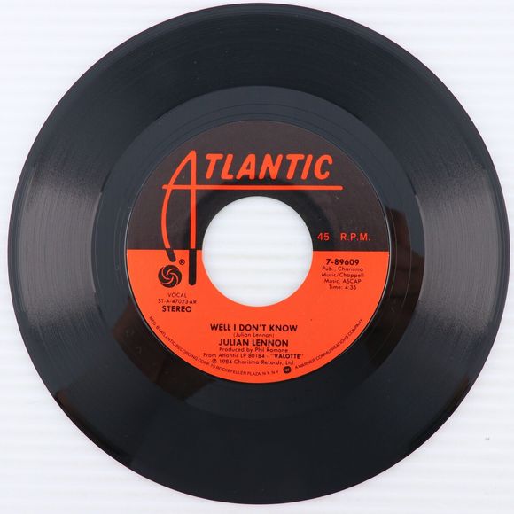 Julian Lennon – Valotte / Well I Don't Know 1984 45 rpm 7" Vinyl Record 7-89609 - Picture 6 of 8